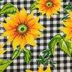 Tecido Tricoline Estampado Xadrez com Girassol 0,50x1,50m