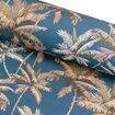 Tecido de Decoração Havana Estampa Digital com Proteção (Meio Metro) - 5651D Coqueiros Fundo Azul