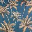 Tecido de Decoração Havana Estampa Digital com Proteção (Meio Metro) - 5651D Coqueiros Fundo Azul