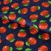 Tecido de Algodão Estampado (Meio Metro) - Maçãs Fundo Marinho