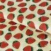 Tecido de Algodão Estampado (Meio Metro) - Morangos Fundo Bege