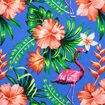 Tecido de Algodão Estampa Digital (Meio Metro) - Flamingo Floral Azul