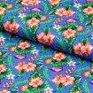 Tecido de Algodão Estampa Digital (Meio Metro) - Flamingo Floral Azul