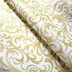 TNT Estampado Supper Largura 1,40m - 1 Metro Cor:1067B Arabesco Branco Ouro