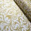 TNT Estampado Supper Largura 1,40m - 1 Metro Cor:1067B Arabesco Branco Ouro