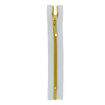 Zíper Aluminizado Fixo 12 cm - Pct c/ 05 unidades Cor do Zíper Metalizado:Branco com Dourado