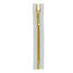 Zíper Aluminizado Fixo 12 cm - Pct c/ 05 unidades Cor do Zíper Metalizado:Branco com Dourado