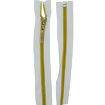 Zíper Aluminizado Separável 70 cm - Pct c/ 05 unidades Cor:Branco com Dourado
