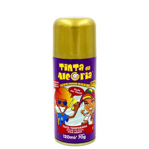 Tinta Spray Temporária para Cabelos - Tubo c/ 120 ml Cor:Dourado
