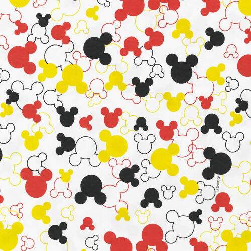 Tecido de Algodão Estampado (Meio Metro) - Coleção Disney Silhueta Mickey