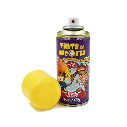 Tinta Spray Temporária para Cabelos - Tubo c/ 120 ml Cor:Amarelo