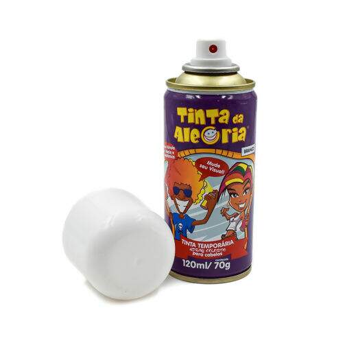 Tinta Spray Temporária para Cabelos - Tubo c/ 120 ml Cor:Branco