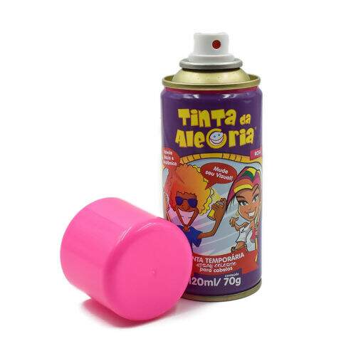 Tinta Spray Temporária para Cabelos - Tubo c/ 120 ml Cor:Pink