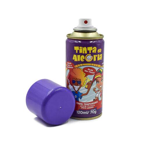 Tinta Spray Temporária para Cabelos - Tubo c/ 120 ml Cor:Roxo